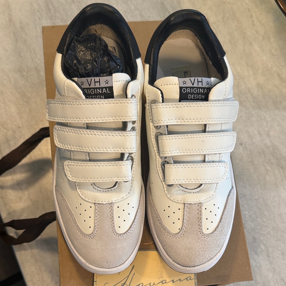 Vintage Havana White and Black Velcro Sneakers